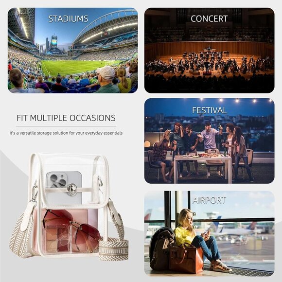 Clear Crossbody Bag for Women - Stylish & Durable for Concerts & Festivals - Picture 7 of 7